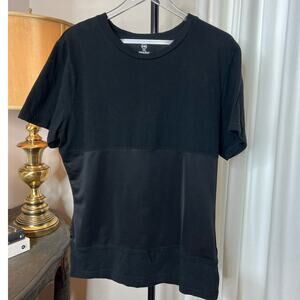 HB‎ Black T Shirt Mens 1XL Colorblock Cotton Polyester Blend Tee Top Shirt